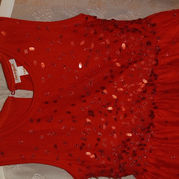 Cat & Jack NWOT Girls Size Small Red Sleeveless Party Dress - Picture 2 of 3